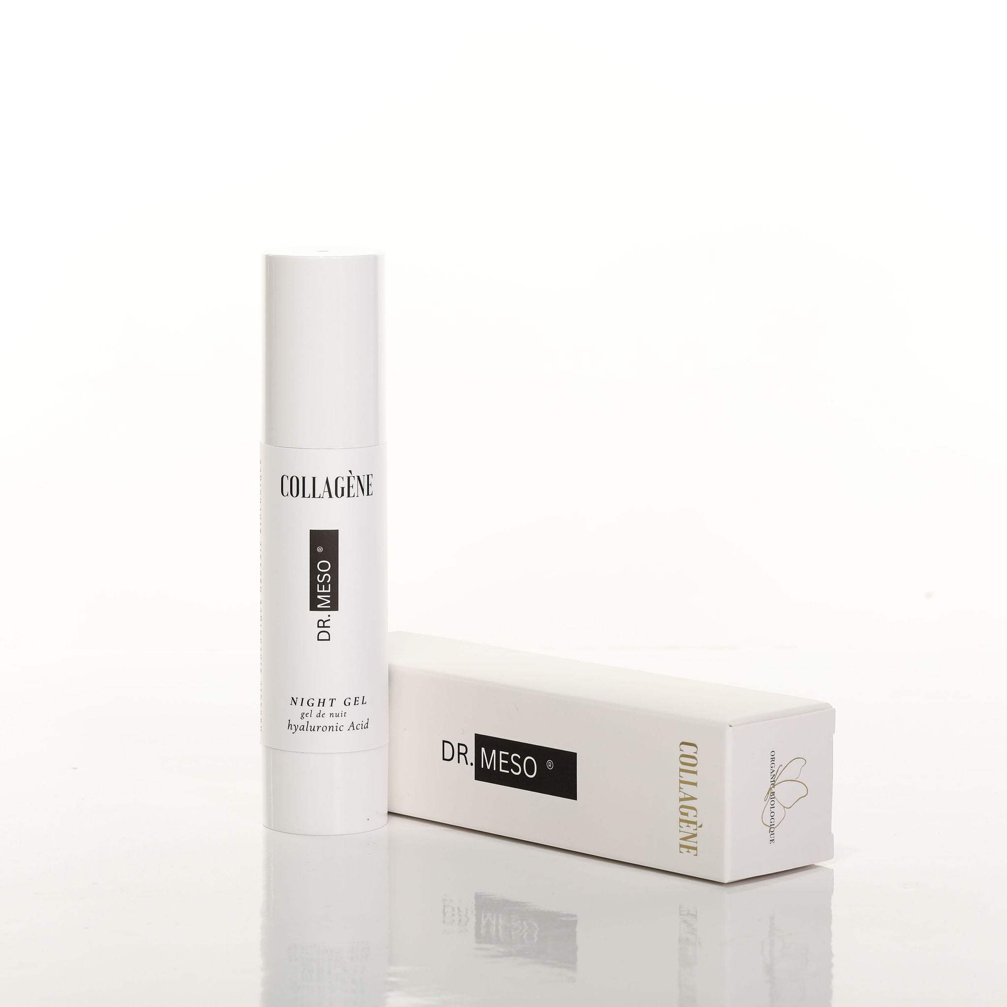 Collagene night gel skincare product with packaging