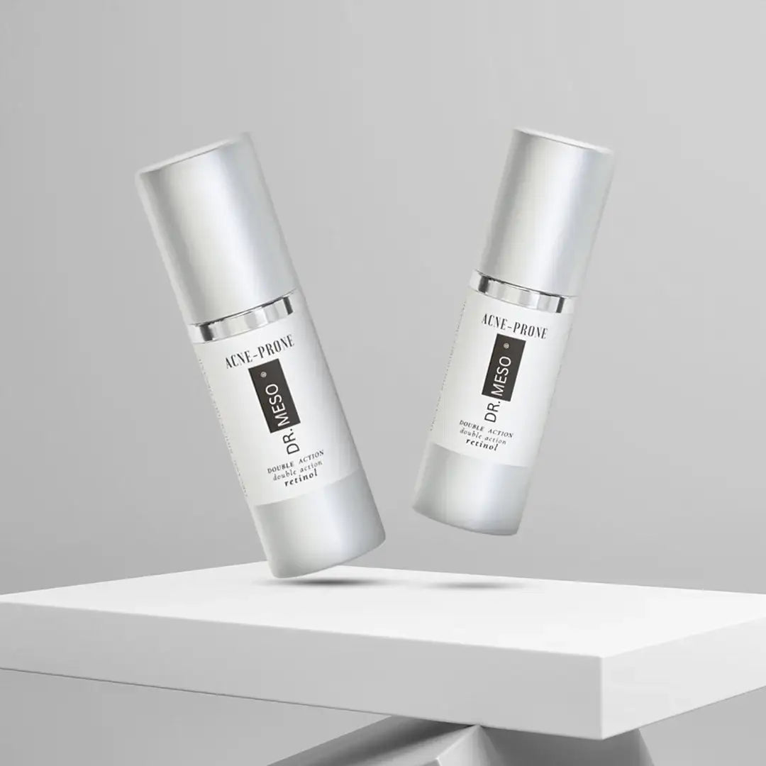 Retinol serum bottle designed for acne-prone skin.