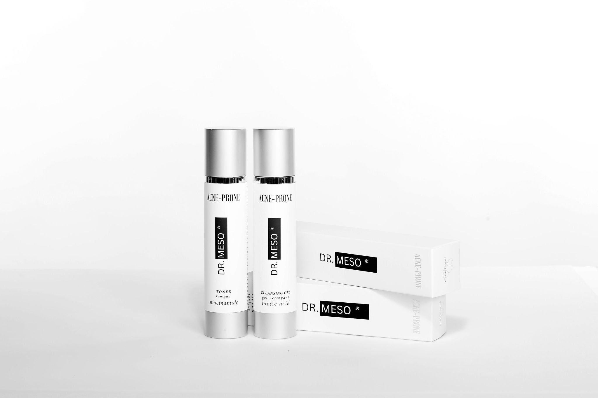 Acne-Prone Skin LookBook featuring skincare Product with Package
