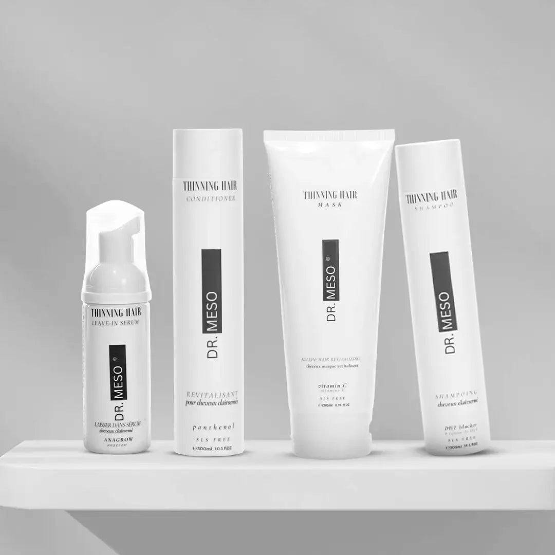 DR.MESO Thinning Hair Treatment Set – shampoo, conditioner, foam, and mask – 20% OFF Holiday Special